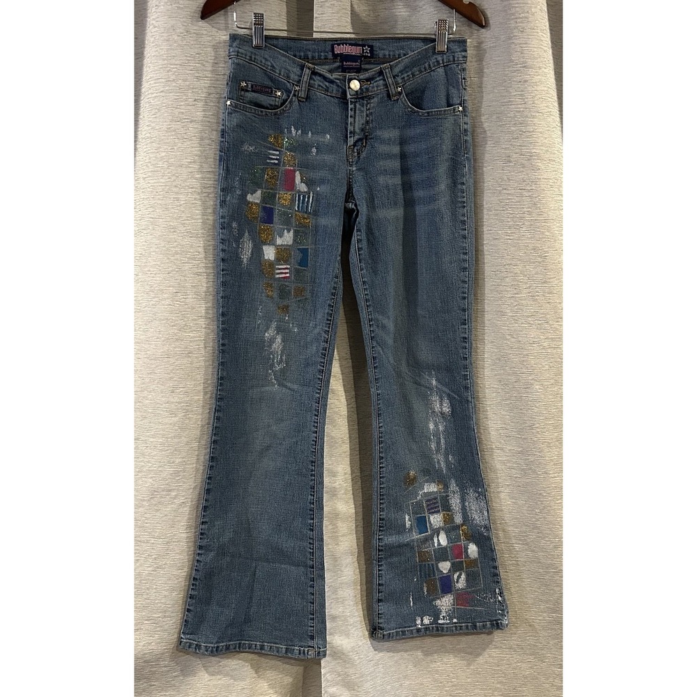 Y2K Bubblegum Grunge Bootcut Flare Low Rise Distressed Jeans‎ 7/8